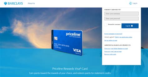 priceline visa login.